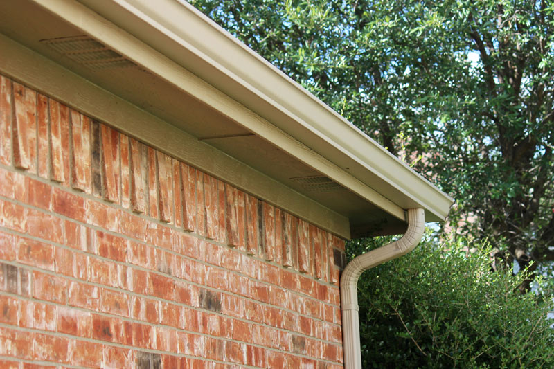 Seamless gutters on home