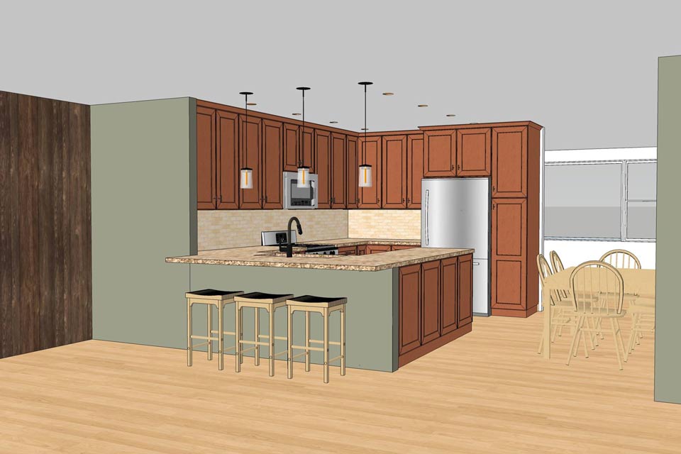 Kitchen remodel rendering